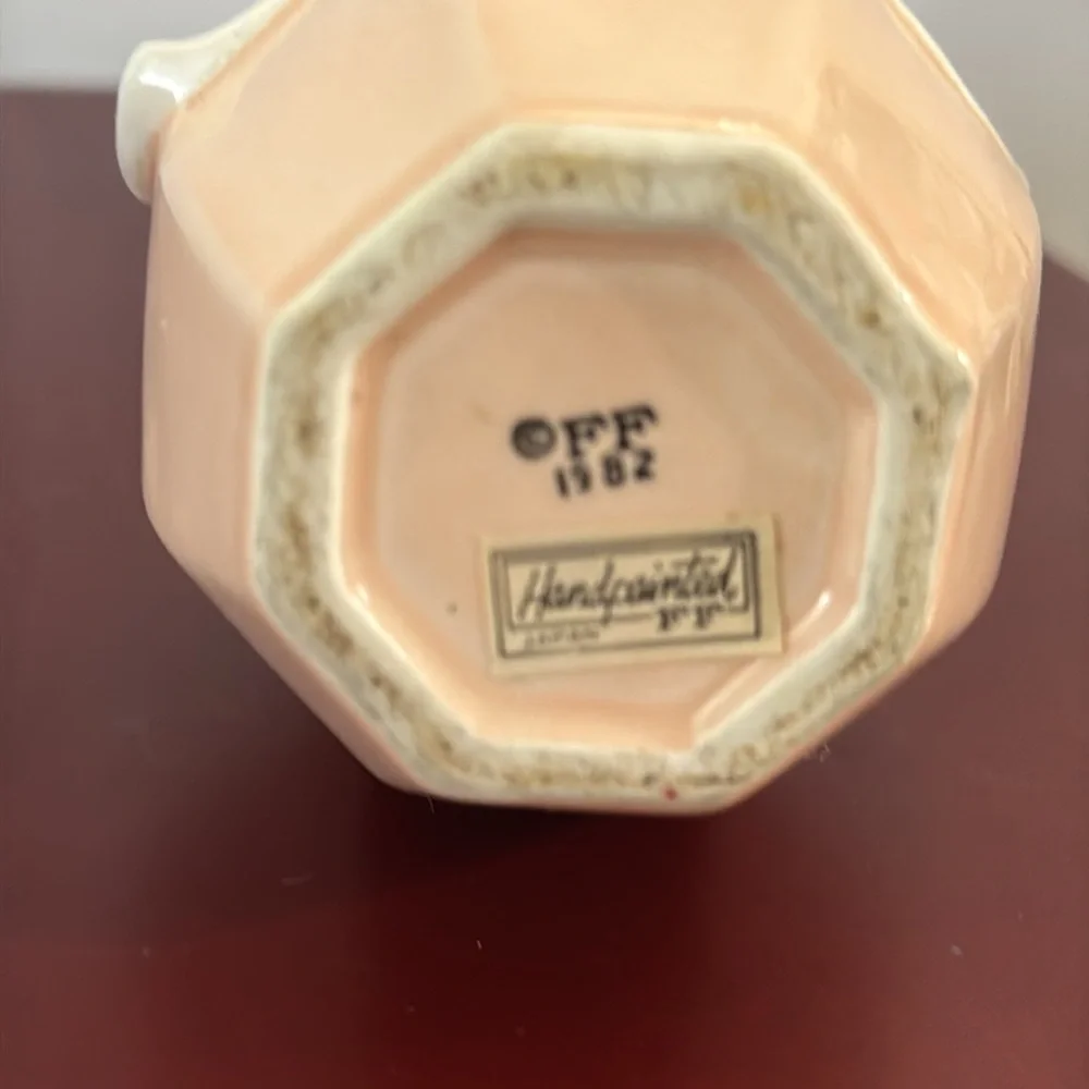 Vtg Fitz and Floyd 1982  Blush Pink  Hand Painted 7in Bud Vase - Picture 6 of 6